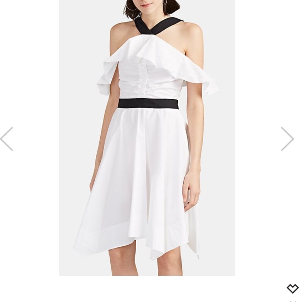 Derek Lam 10 Crosby poplin off-shoulder mididress